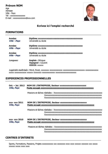 cv basique noir et blanc à télécharger