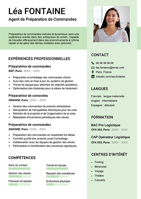 structure modèle cv parfait