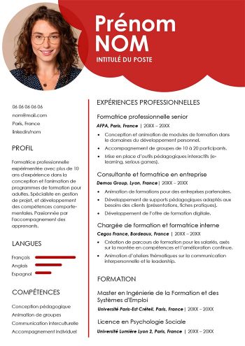 cv formateur exemple