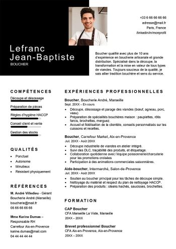 modele cv boucher