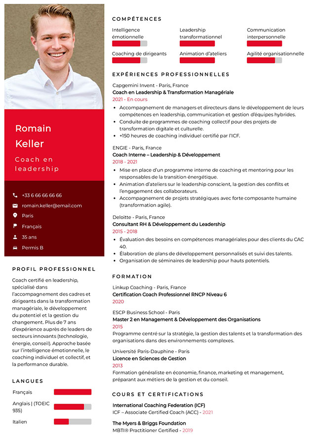 modèle cv audacieux