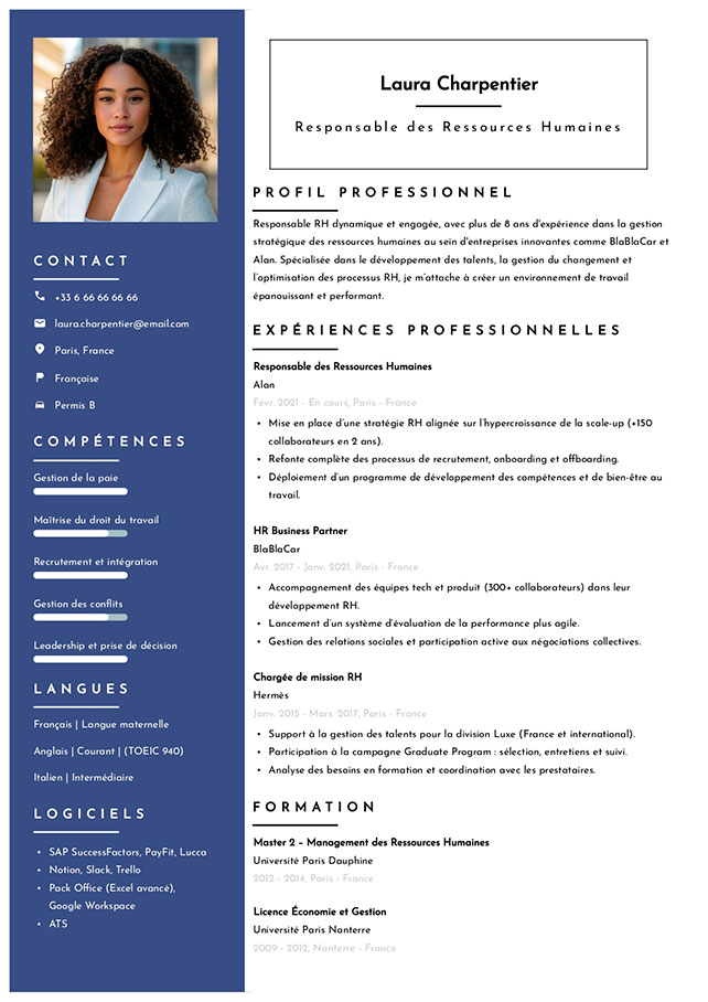 modèle cv corporate