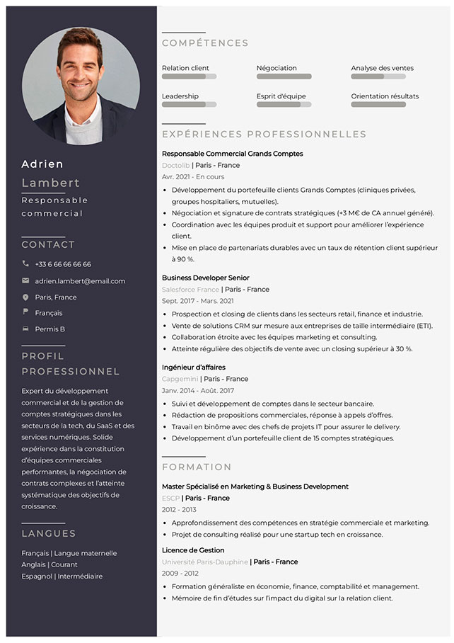modèle cv élégant