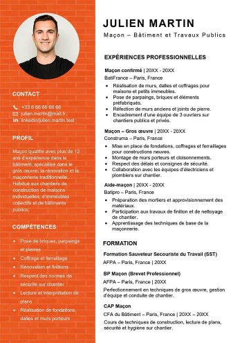 modele cv macon