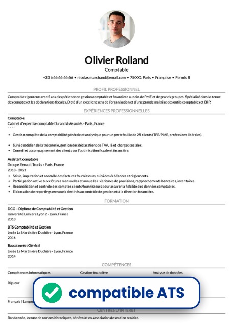 exemple de CV compatible ATS simple et lisible