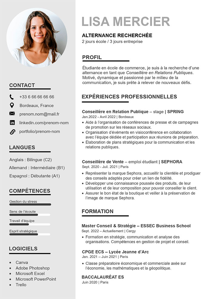 exemple de cv alternance gratuit à télécharger (Word)