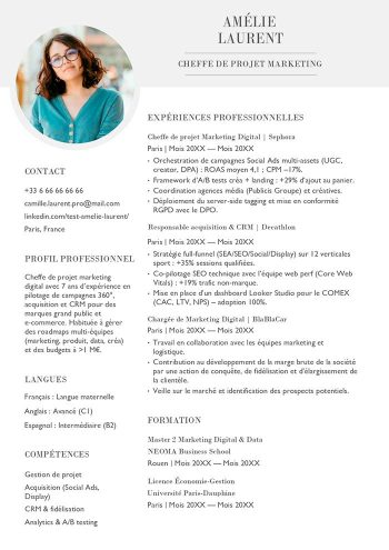 modèle de cv open office classique