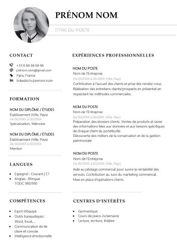 Modèle de cv vierge word gratuit à télécharger