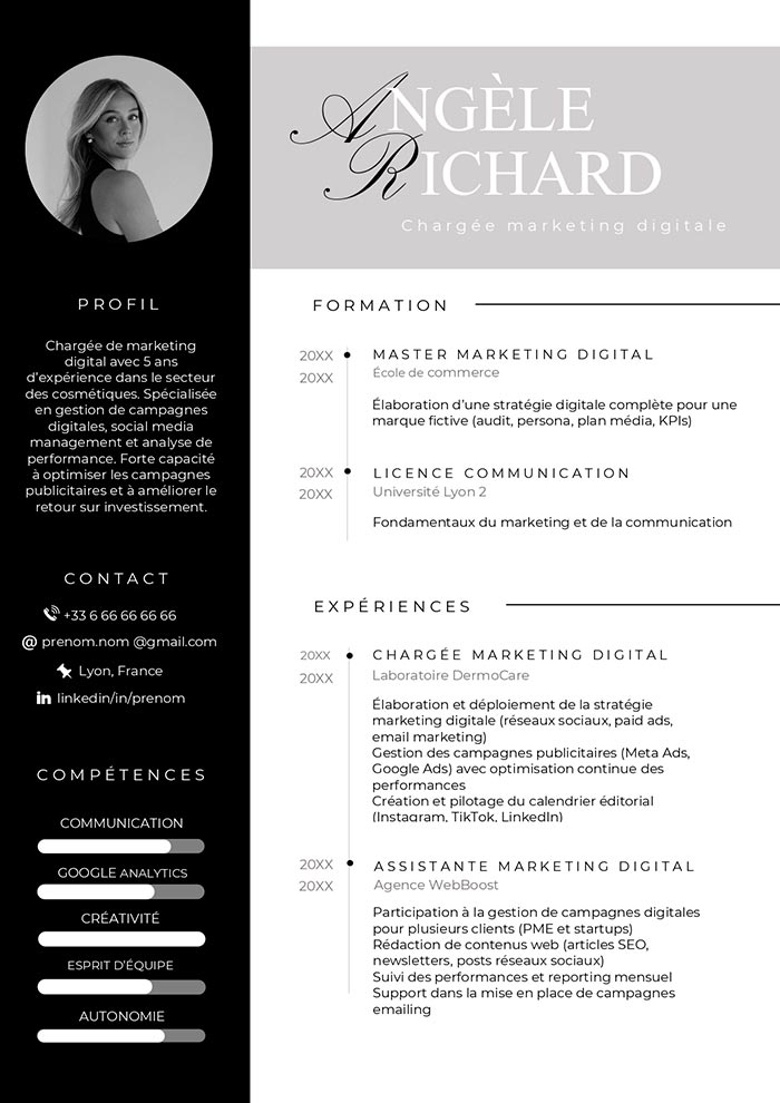 modèle cv attractif gratuit à télécharger