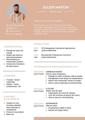 exemple de cv supermarché à télécharger gratuit