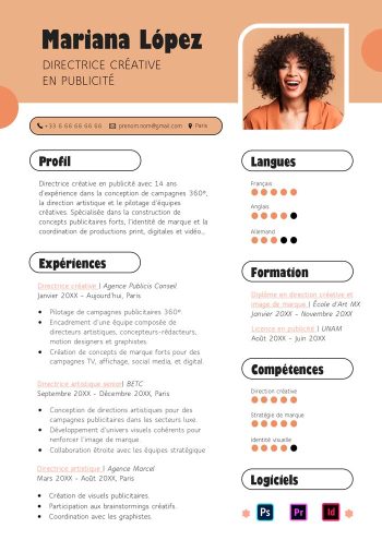 trame cv word atypique prêt à compléter