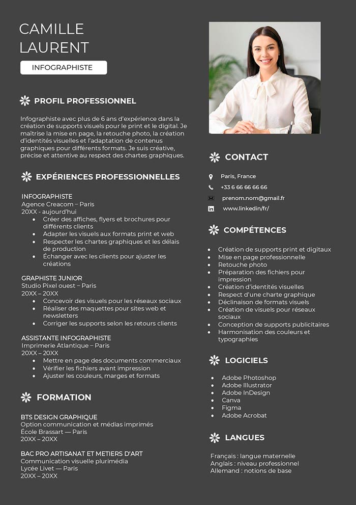cv infographiste modèle à télécharger gratuit