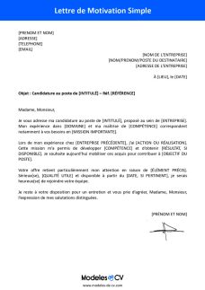 lettre de motivation simple