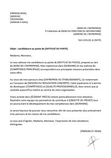 modèle de lettre formelle à télécharger